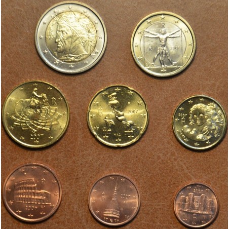 eurocoin eurocoins Set of 8 coins Italy 2007 (UNC)