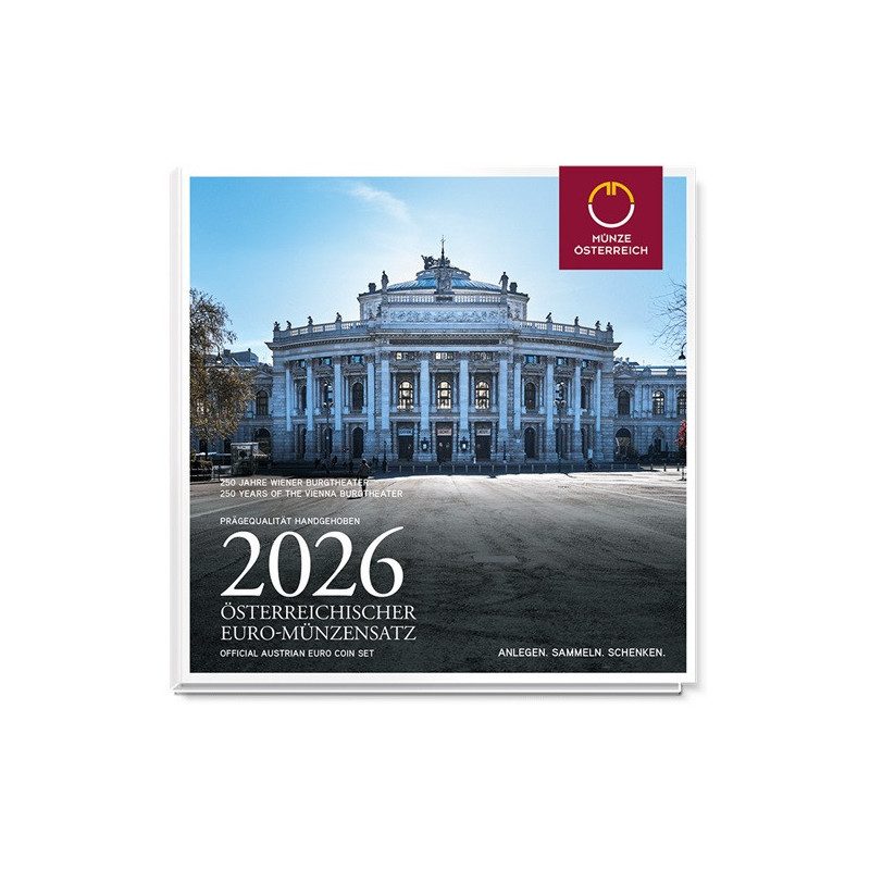 Austria 2026 set of coins Burgtheater (BU)