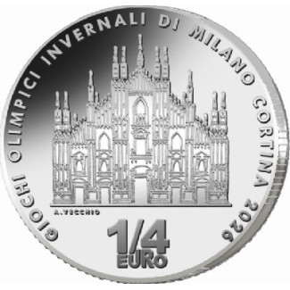 1/4 Euro Olaszország 2025 - Cortina 2026: Milano (UNC)