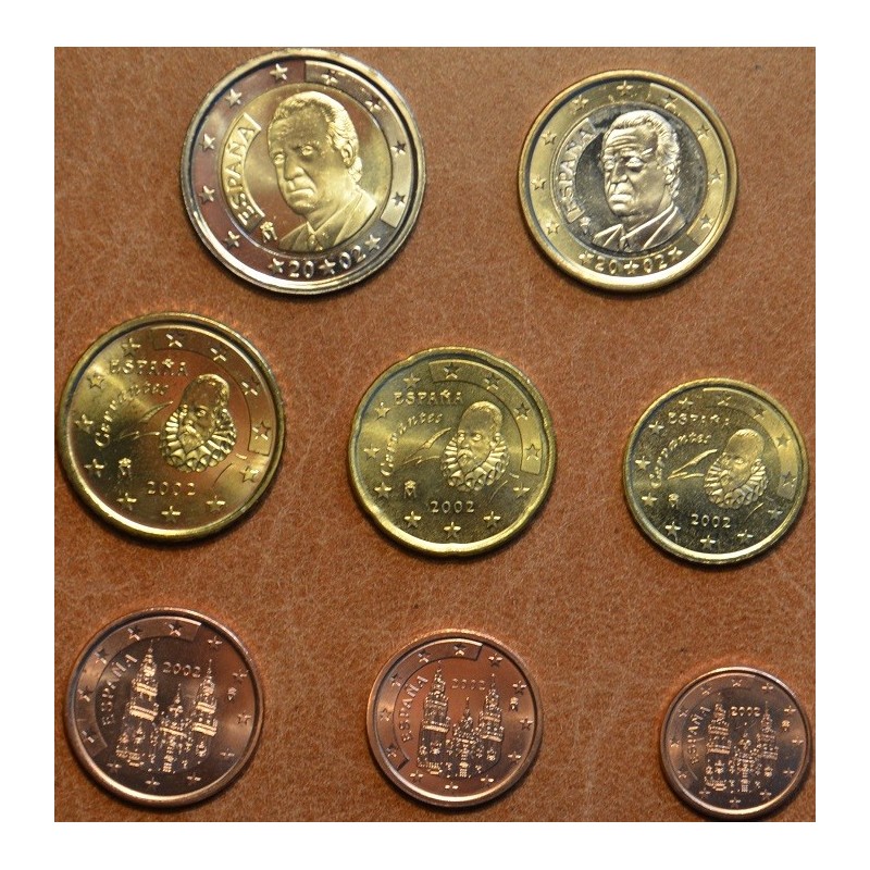 euroerme érme Spanyol 8 részes forgalmi sor 2002 (UNC)