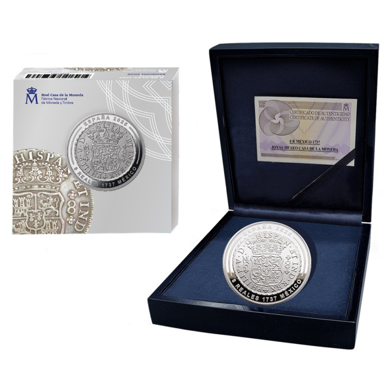 10 Euro Spain 2025 - Mint museum: 8 Reales 1737 Mexico (Proof)