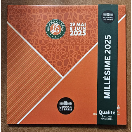 France 2025 set of 8 coins Roland Garros (BU)