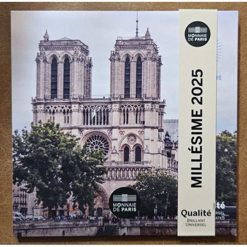 Francúzsko 2025 sada 8 mincí Notre Dame (BU)