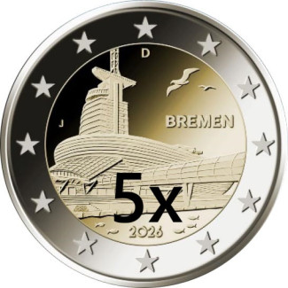 2 Euro Németország 2026 - Klimahaus Bremerhaven "ADFGJ" (UNC)