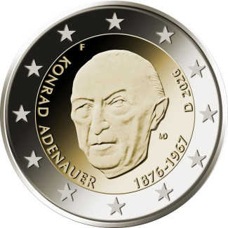 2 Euro Nemecko 2026 - Konrad Adenauer "J" (UNC)
