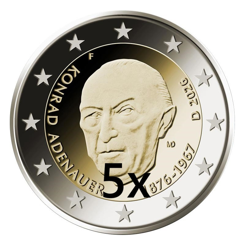 2 Euro Németország 2026 - Konrad Adenauer "ADFGJ" (UNC)