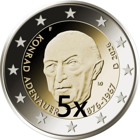 2 Euro Germany 2026 - Konrad Adenauer "ADFGJ" (UNC)