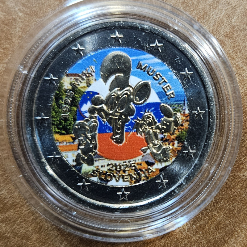 2 Euro Slovinsko 2025 - Miki Muster (farebná UNC)