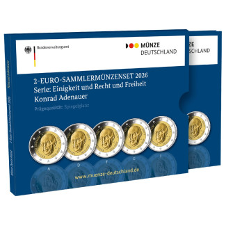 2 Euro Nemecko 2026 - Konrad Adenauer "ADFGJ" (Proof)