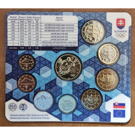 Slovensko 2026 sada 8 mincí - XXV. ZOH Miláno Cortina (BU)