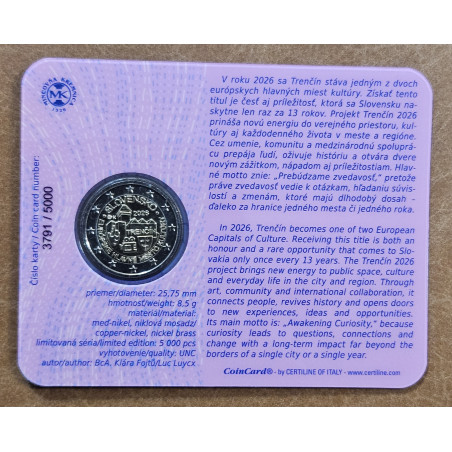 2 Euro Slovakia 2026 - Trenčín (UNC card)