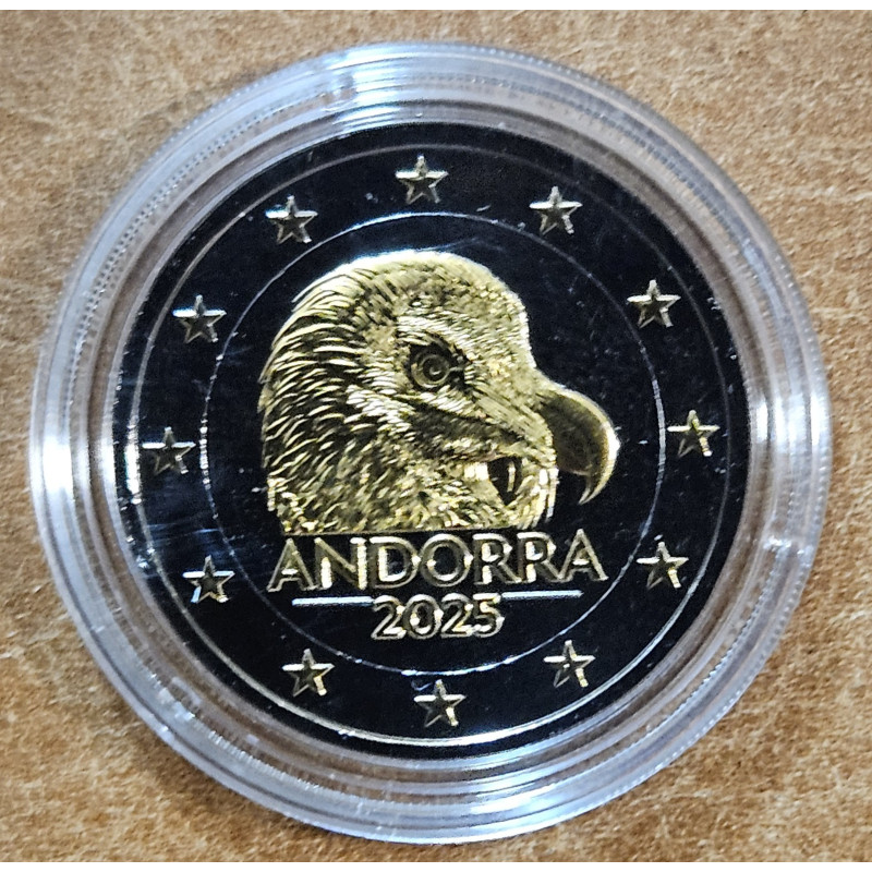 2 Euro Andorra 2025 - Bradatý sup (Ruténium-zlato imitácia UNC)