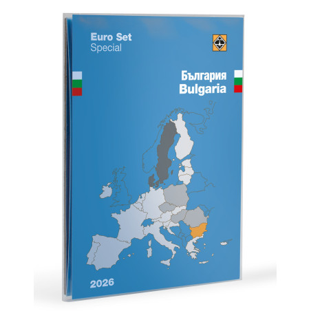 Coin card for 1 euro coin set Bulgaria