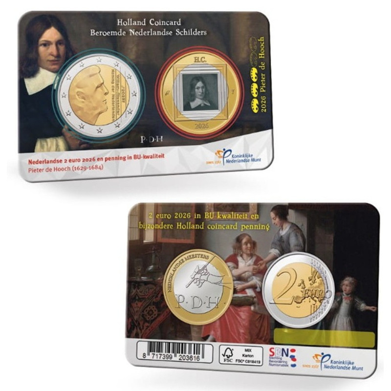 2 Euro Hollandia 2026 - Holland coin fair - Pieter De Hooch (BU)