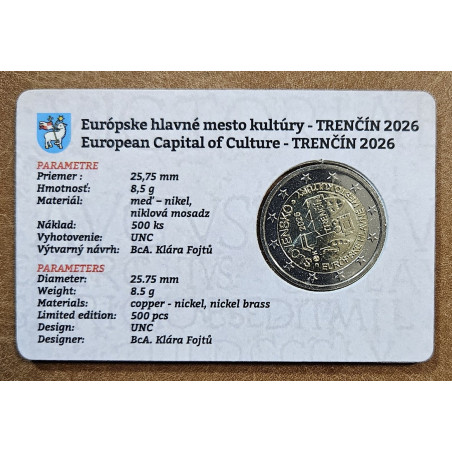 2 Euro Slovakia 2026 - Trenčín (unofficial UNC card)