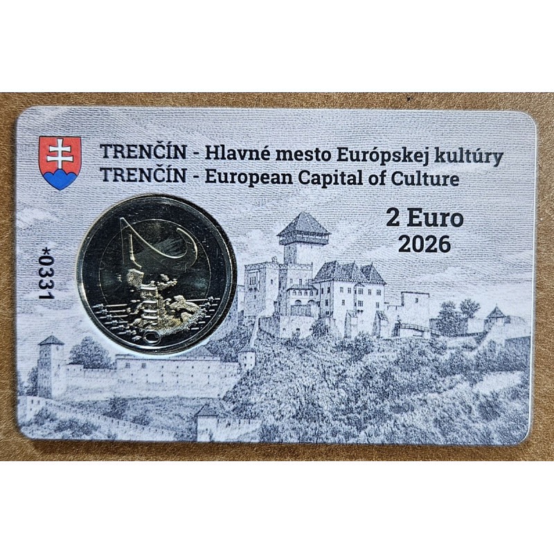 2 Euro Szlovákia 2026 - Trencsén (nem hivatalos UNC kártya)