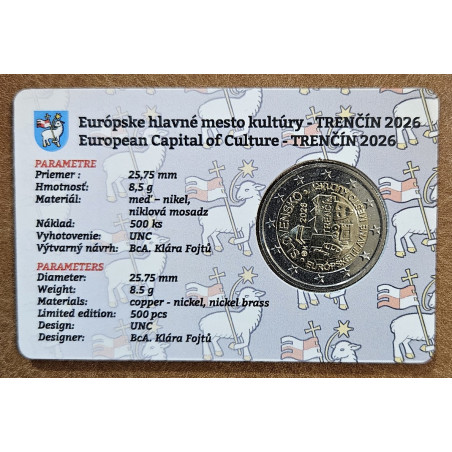 2 Euro Slovensko 2026 - Trenčín (neoficiálna UNC karta)