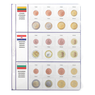 Page K8 into Lindner album - Lithuania/Croatia/Bulgaria