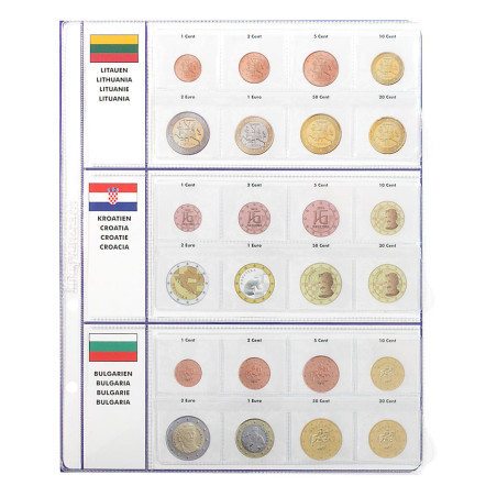 Page K8 into Lindner album - Lithuania/Croatia/Bulgaria