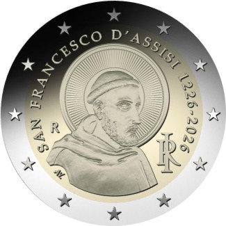 Elovetel 2 Euro Olaszország 2026 - Assisi Szent Ferenc (UNC)