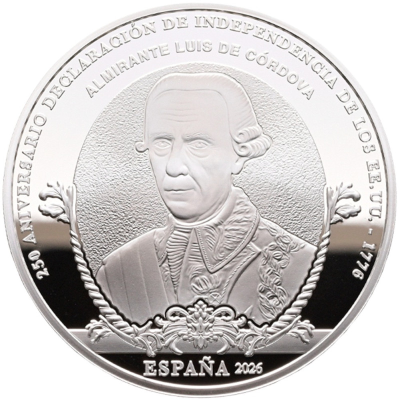 10 Euro Spain 2026 Independence of the USA – Luis de Córdova (Proof)