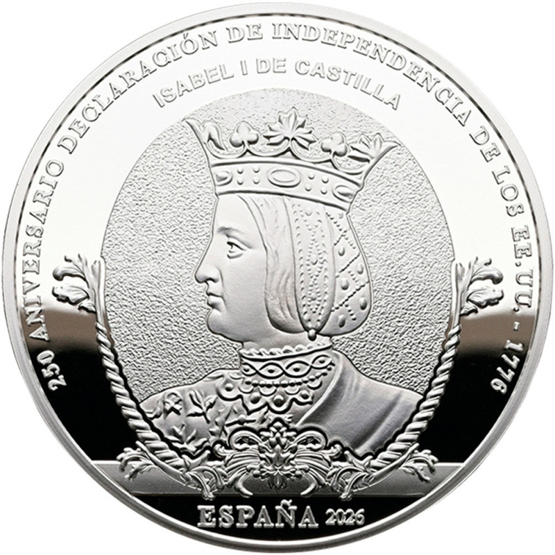 10 Euro Španielsko 2026 Nezávislosť – Reina Isabel (Proof)