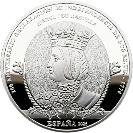 10 Euro Spain 2026 Independence of the USA – Reina Isabel (Proof)