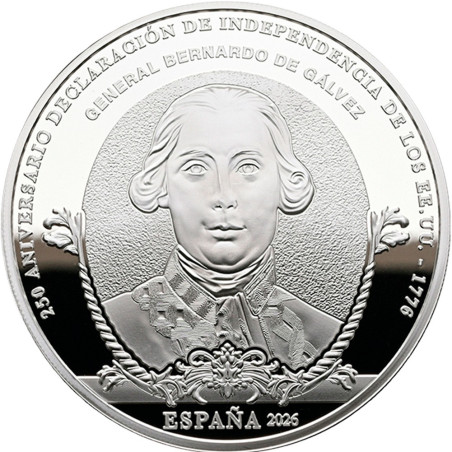 10 Euro Spanyolország 2026 Függetlenség – Bernardo De Galvez (Proof)