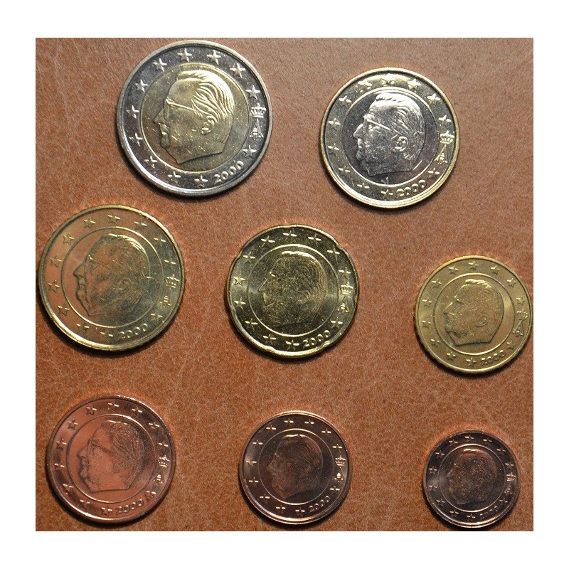 Euromince mince Sada 8 belgických mincí 2000 (UNC)