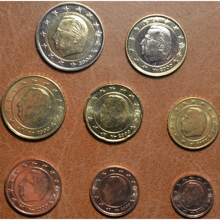 Euromince mince Sada 8 belgických mincí 2000 (UNC)