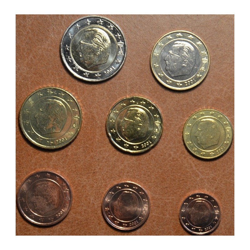 Euromince mince Sada 8 belgických mincí 2001 (UNC)