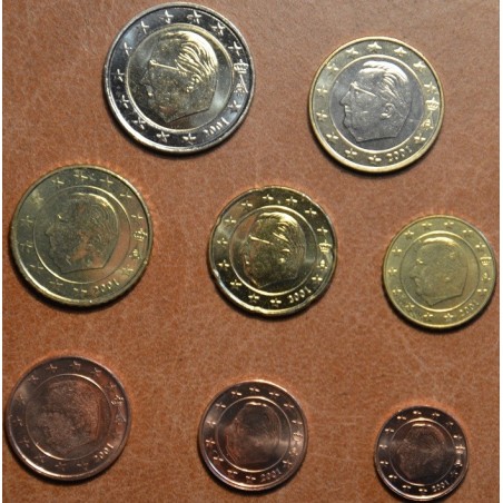 Euromince mince Sada 8 belgických mincí 2001 (UNC)