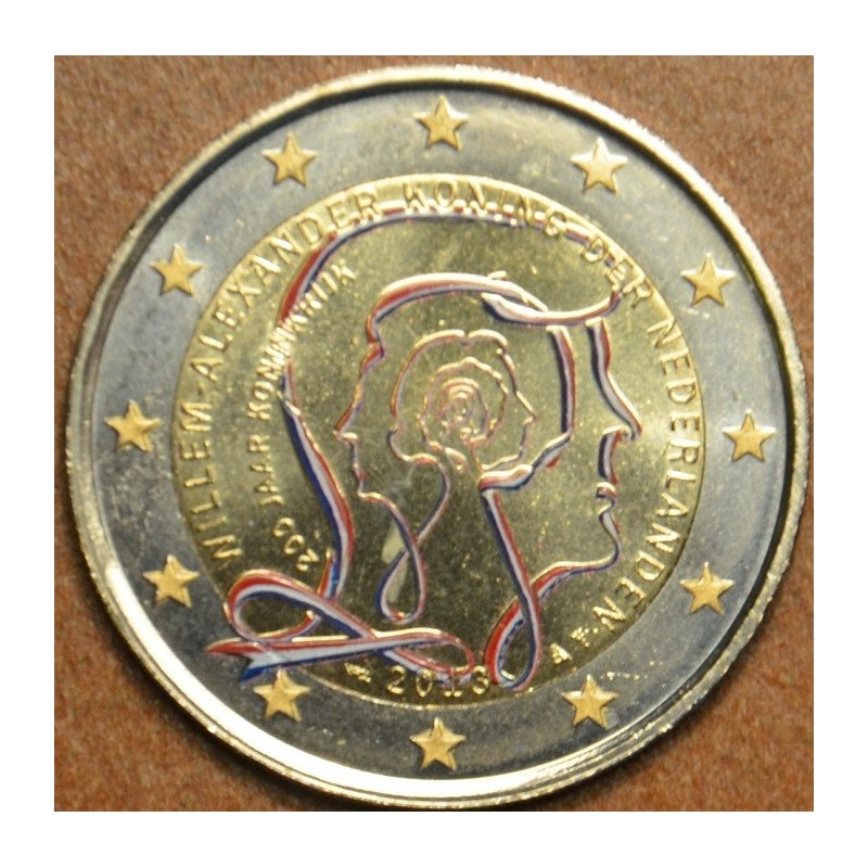 euroerme érme 2 Euro Hollandia 2013 - 200 éves a királyság II. (szí...
