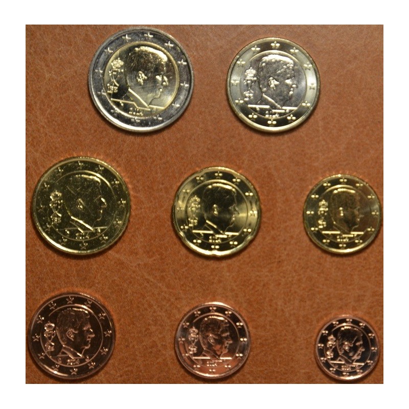 eurocoin eurocoins Belgium 2014 set of 8 King Philippe coins (UNC)