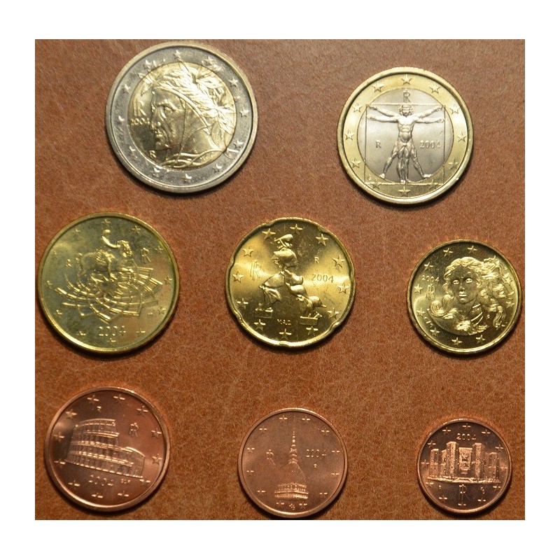 eurocoin eurocoins Set of 8 coins Italy 2004 (UNC)