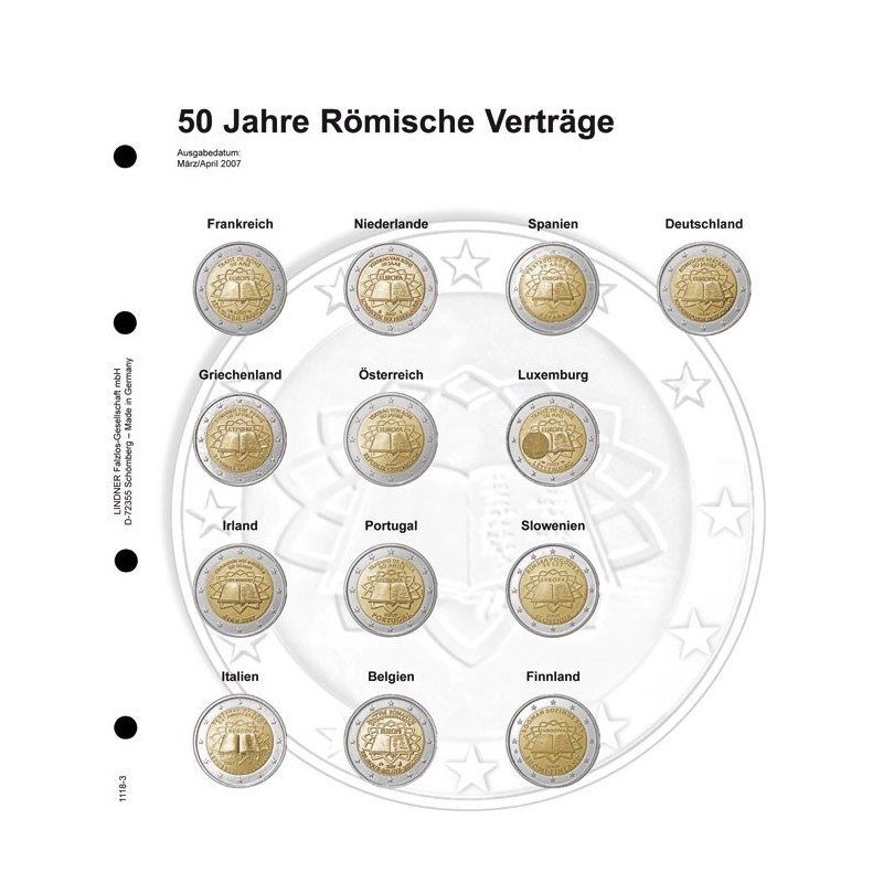 euroerme érme Lindner gyűjtőlap a 2007-es közös kiadás érméire