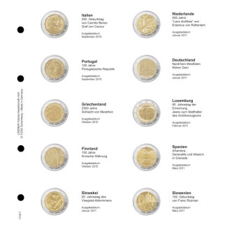 euroerme érme Lindner gyűjtőlap 7. (Olaszország 2010 - Szlovénia 2011)