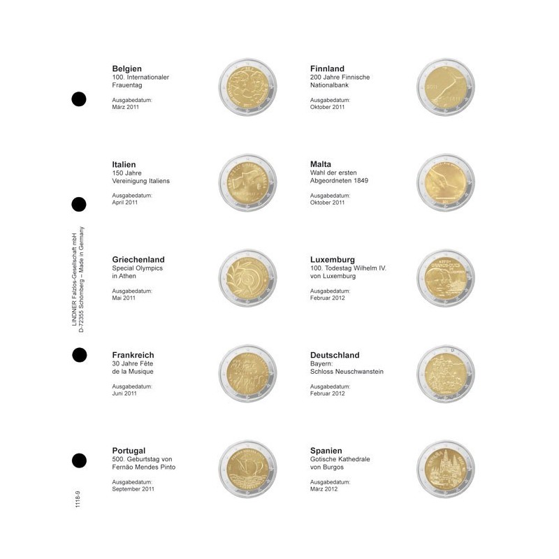 eurocoin eurocoins Lindner page for common 2 Euro coins - page 9. (...