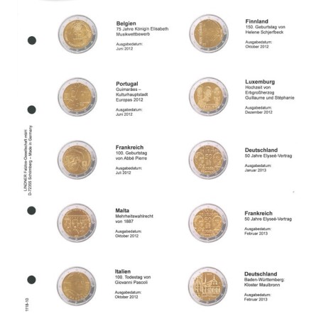Euromince mince Strana 10. do Lindner albumu na 2 Euro mince (Belgi...