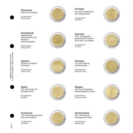 Euromince mince Strana 11. do Lindner albumu na 2 Euro mince (Slovi...