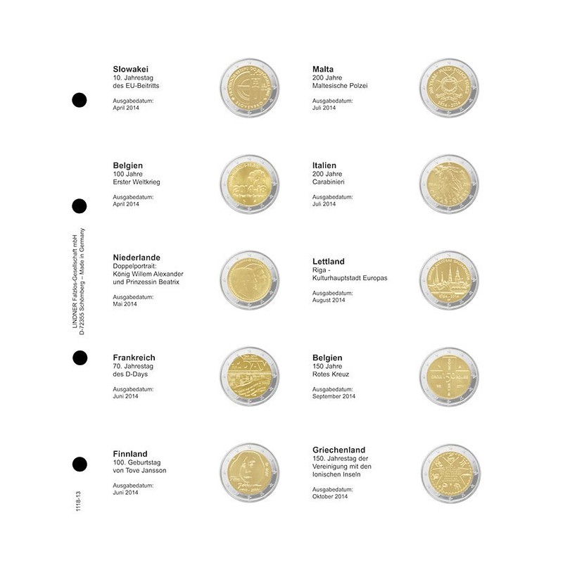 eurocoin eurocoins Lindner page for common 2 Euro coins - page 13. ...