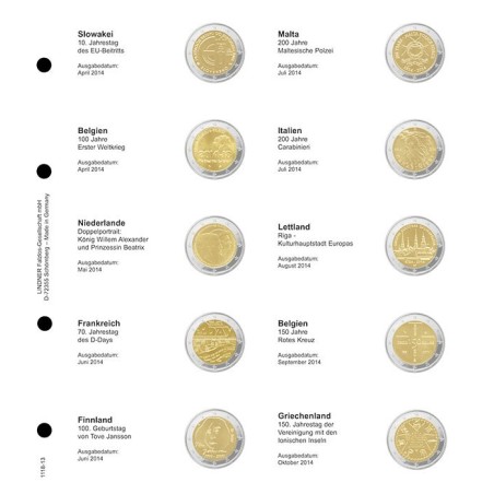 Euromince mince Strana 13. do Lindner albumu na 2 Euro mince (Slove...
