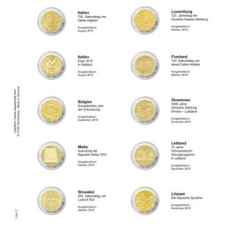 euroerme érme Lindner gyűjtőlap 17. (Olaszország 2015 - Litvánia 2015)