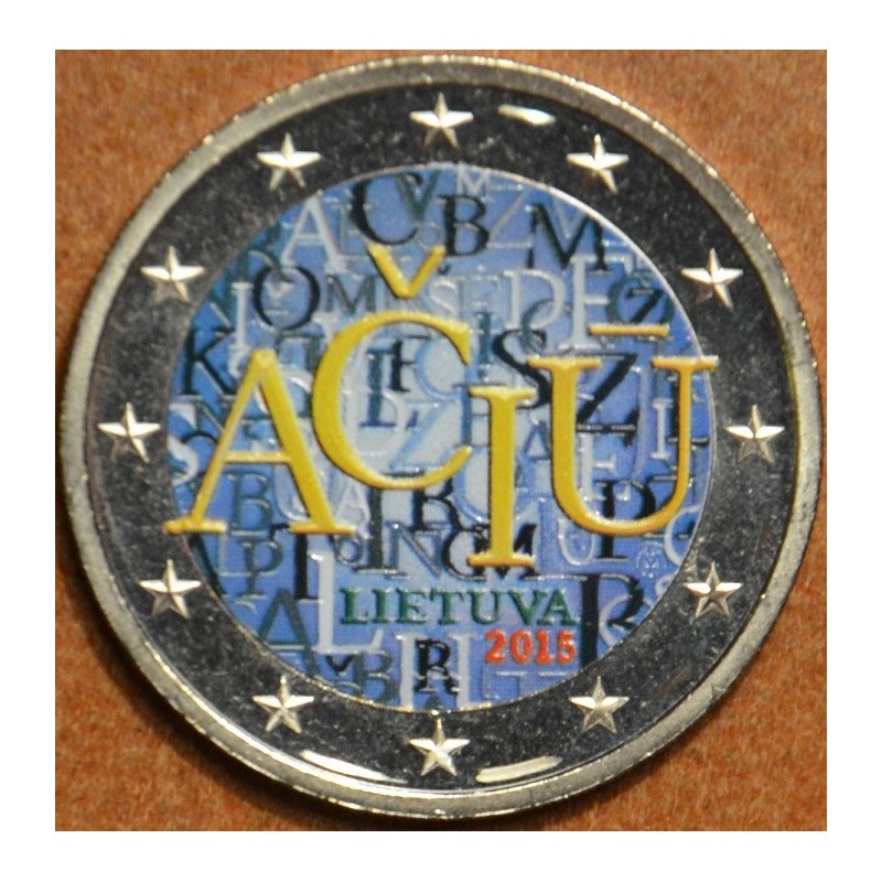 Euromince mince 2 Euro Litva 2015 - Aciu: litovský jazyk (farebná UNC)