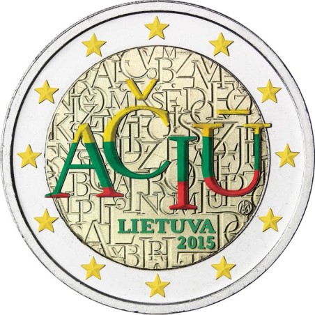 euroerme érme 2 Euro Litvánia 2015 - Aciu: a litván nyelv II. (szín...