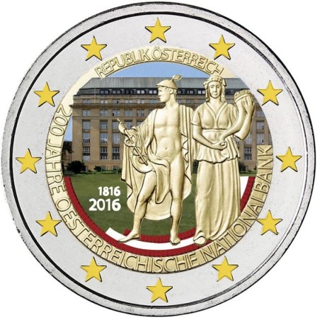 Euromince mince 2 Euro Rakúsko 2016 - 200 rokov Rakúskej národnej b...