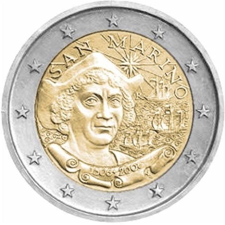 eurocoin eurocoins 2 Euro San Marino 2006 - 500th Anniversary of th...