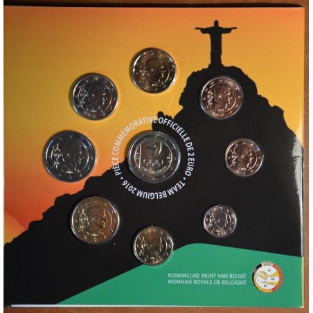 Euromince mince Belgicko 2016 sada s pamätnou 2 Euro mincou Rio (BU)