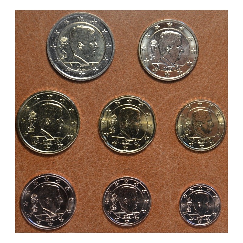 eurocoin eurocoins Belgium 2016 set of 8 King Philippe coins (UNC)