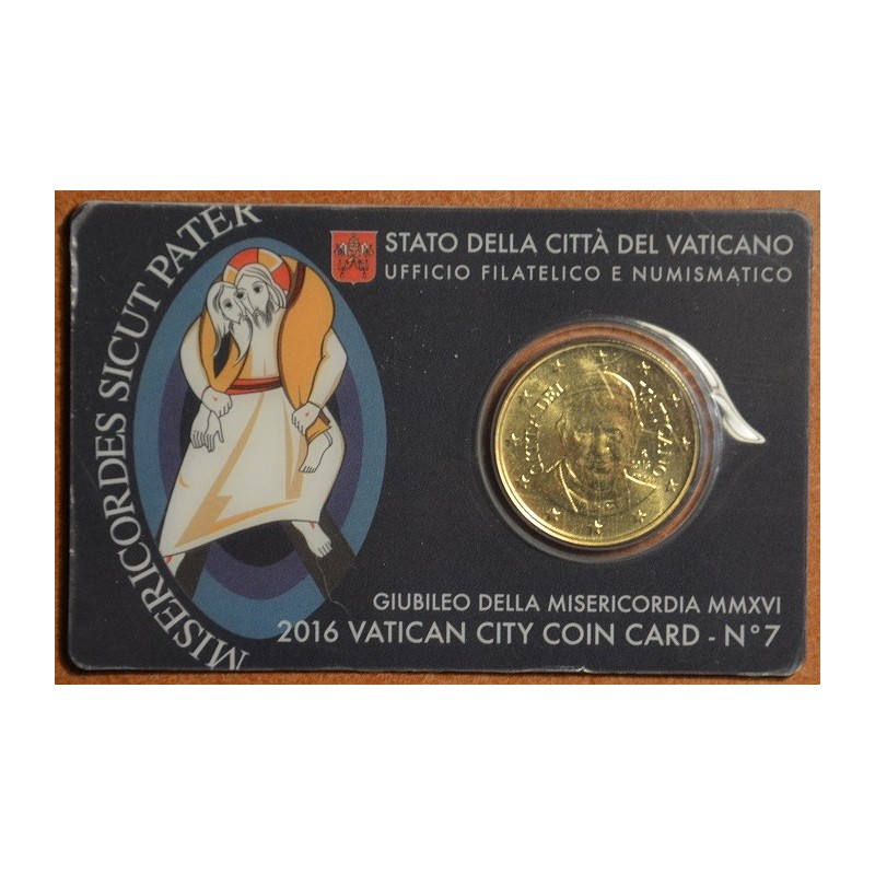 euroerme érme 50 cent Vatikán 2016 hivatalos érmekártya No. 7 (BU)